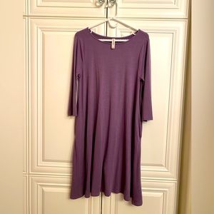 Zenana Premium Size Medium Tunic/Dress in a Lavender colour